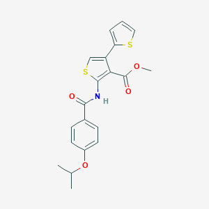 molecular formula C20H19NO4S2 B446433 methyl 5'-({[4-(propan-2-yloxy)phenyl]carbonyl}amino)-2,3'-bithiophene-4'-carboxylate 