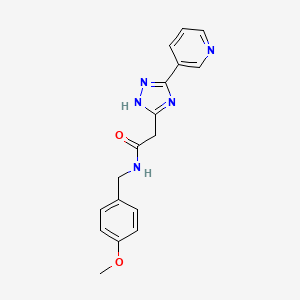 molecular formula C17H17N5O2 B4464347 N-[(4-Methoxyphenyl)methyl]-2-[5-(pyridin-3-yl)-1H-1,2,4-triazol-3-yl]acetamide 