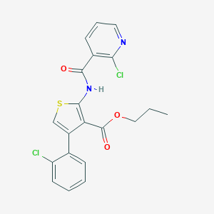 Propyl 4-(2-chlorophenyl)-2-{[(2-chloro-3-pyridinyl)carbonyl]amino}-3-thiophenecarboxylate