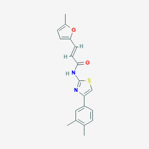 N-[4-(3,4-dimethylphenyl)-1,3-thiazol-2-yl]-3-(5-methyl-2-furyl)acrylamide