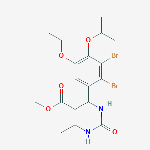 molecular formula C18H22Br2N2O5 B446442 Methyl 4-(2,3-dibromo-5-ethoxy-4-isopropoxyphenyl)-6-methyl-2-oxo-1,2,3,4-tetrahydropyrimidine-5-carboxylate 