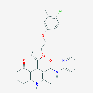 4-{5-[(4-chloro-3-methylphenoxy)methyl]-2-furyl}-2-methyl-5-oxo-N-pyridin-2-yl-1,4,5,6,7,8-hexahydroquinoline-3-carboxamide