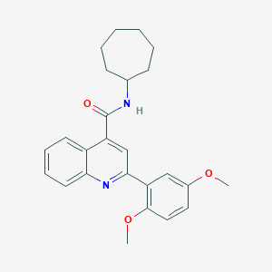 molecular formula C25H28N2O3 B446455 N-cycloheptyl-2-(2,5-dimethoxyphenyl)quinoline-4-carboxamide 