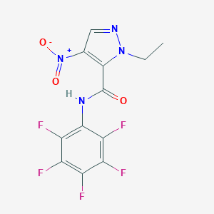 molecular formula C12H7F5N4O3 B446468 1-ethyl-4-nitro-N-(2,3,4,5,6-pentafluorophenyl)-1H-pyrazole-5-carboxamide 