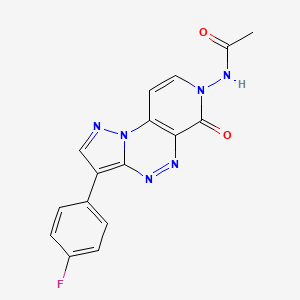 molecular formula C16H11FN6O2 B4464702 N-[5-(4-fluorophenyl)-10-oxo-2,3,7,8,11-pentazatricyclo[7.4.0.02,6]trideca-1(9),3,5,7,12-pentaen-11-yl]acetamide 