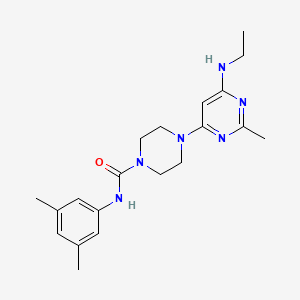 molecular formula C20H28N6O B4464838 N-(3,5-dimethylphenyl)-4-[6-(ethylamino)-2-methyl-4-pyrimidinyl]-1-piperazinecarboxamide 