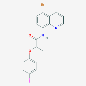 molecular formula C18H14BrIN2O2 B446487 N-(5-bromoquinolin-8-yl)-2-(4-iodophenoxy)propanamide 