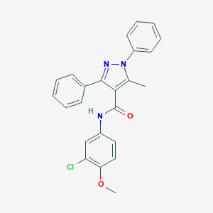 molecular formula C24H20ClN3O2 B446497 N-(3-chloro-4-methoxyphenyl)-5-methyl-1,3-diphenyl-1H-pyrazole-4-carboxamide 