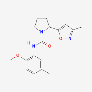 molecular formula C17H21N3O3 B4465014 N-(2-methoxy-5-methylphenyl)-2-(3-methyl-1,2-oxazol-5-yl)pyrrolidine-1-carboxamide 