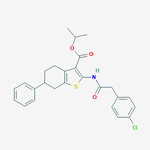Isopropyl 2-{[(4-chlorophenyl)acetyl]amino}-6-phenyl-4,5,6,7-tetrahydro-1-benzothiophene-3-carboxylate