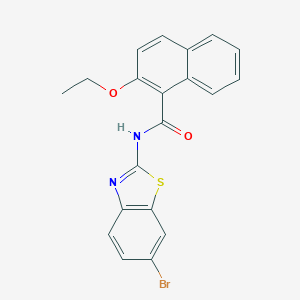 molecular formula C20H15BrN2O2S B446505 N-(6-bromo-1,3-benzothiazol-2-yl)-2-ethoxynaphthalene-1-carboxamide 