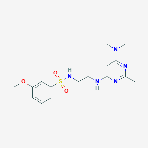 molecular formula C16H23N5O3S B4465057 N-(2-{[6-(dimethylamino)-2-methyl-4-pyrimidinyl]amino}ethyl)-3-methoxybenzenesulfonamide 