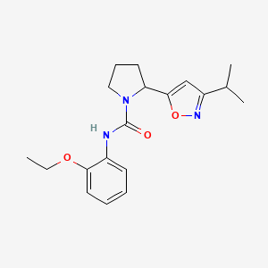 molecular formula C19H25N3O3 B4465069 N-(2-Ethoxyphenyl)-2-[3-(propan-2-YL)-1,2-oxazol-5-YL]pyrrolidine-1-carboxamide 
