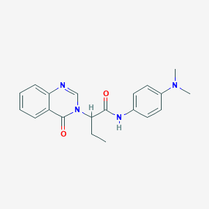 molecular formula C20H22N4O2 B4465108 N-[4-(dimethylamino)phenyl]-2-(4-oxoquinazolin-3(4H)-yl)butanamide 