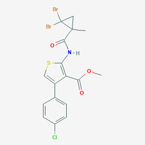 molecular formula C17H14Br2ClNO3S B446513 Methyl 4-(4-chlorophenyl)-2-{[(2,2-dibromo-1-methylcyclopropyl)carbonyl]amino}-3-thiophenecarboxylate 
