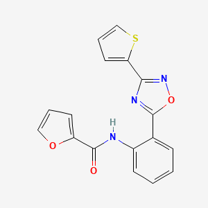 molecular formula C17H11N3O3S B4465197 N-{2-[3-(2-thienyl)-1,2,4-oxadiazol-5-yl]phenyl}-2-furamide 