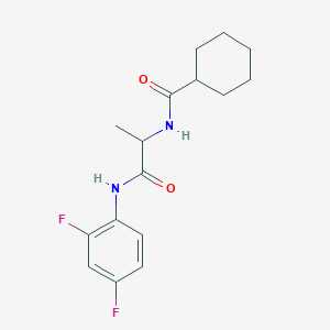 molecular formula C16H20F2N2O2 B4465206 N-{2-[(2,4-difluorophenyl)amino]-1-methyl-2-oxoethyl}cyclohexanecarboxamide 