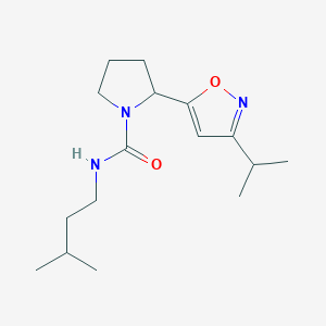 molecular formula C16H27N3O2 B4465213 N-(3-Methylbutyl)-2-[3-(propan-2-YL)-1,2-oxazol-5-YL]pyrrolidine-1-carboxamide 