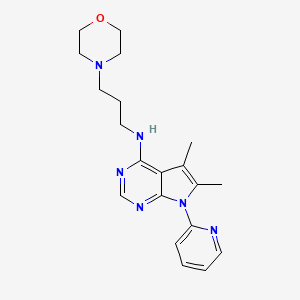 molecular formula C20H26N6O B4465277 N-[5,6-DIMETHYL-7-(2-PYRIDYL)-7H-PYRROLO[2,3-D]PYRIMIDIN-4-YL]-N-(3-MORPHOLINOPROPYL)AMINE 