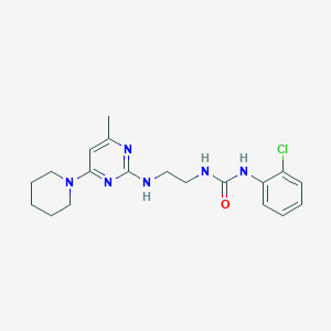 molecular formula C19H25ClN6O B4465287 N-(2-chlorophenyl)-N'-(2-{[4-methyl-6-(1-piperidinyl)-2-pyrimidinyl]amino}ethyl)urea 