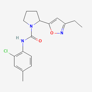 molecular formula C17H20ClN3O2 B4465334 N-(2-chloro-4-methylphenyl)-2-(3-ethyl-1,2-oxazol-5-yl)pyrrolidine-1-carboxamide 