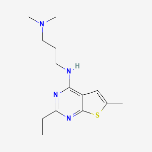 molecular formula C14H22N4S B4465375 N'-(2-ethyl-6-methylthieno[2,3-d]pyrimidin-4-yl)-N,N-dimethyl-1,3-propanediamine 