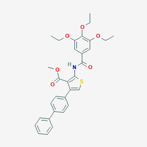 molecular formula C31H31NO6S B446544 methyl 4-[1,1'-biphenyl]-4-yl-2-[(3,4,5-triethoxybenzoyl)amino]-3-thiophenecarboxylate 
