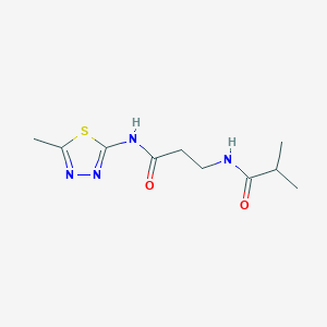 molecular formula C10H16N4O2S B4465440 N~3~-isobutyryl-N~1~-(5-methyl-1,3,4-thiadiazol-2-yl)-beta-alaninamide 
