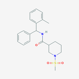 molecular formula C21H26N2O3S B4465444 N-[(2-methylphenyl)(phenyl)methyl]-1-(methylsulfonyl)-3-piperidinecarboxamide 