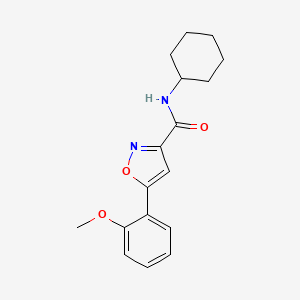 molecular formula C17H20N2O3 B4465445 N-cyclohexyl-5-(2-methoxyphenyl)-1,2-oxazole-3-carboxamide 