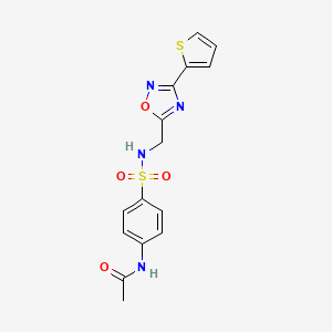 molecular formula C15H14N4O4S2 B4465479 N-[4-({[3-(thiophen-2-yl)-1,2,4-oxadiazol-5-yl]methyl}sulfamoyl)phenyl]acetamide 