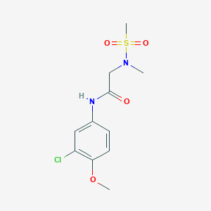 molecular formula C11H15ClN2O4S B4465514 N-(3-chloro-4-methoxyphenyl)-2-[methyl(methylsulfonyl)amino]acetamide 