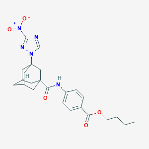molecular formula C24H29N5O5 B446552 BUTYL 4-[3-(3-NITRO-1H-1,2,4-TRIAZOL-1-YL)ADAMANTANE-1-AMIDO]BENZOATE 