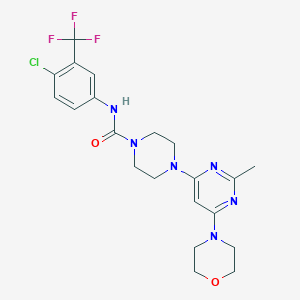 molecular formula C21H24ClF3N6O2 B4465529 N-[4-chloro-3-(trifluoromethyl)phenyl]-4-[2-methyl-6-(4-morpholinyl)-4-pyrimidinyl]-1-piperazinecarboxamide 
