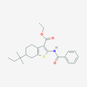 molecular formula C23H29NO3S B446553 Ethyl 2-benzamido-6-(2-methylbutan-2-yl)-4,5,6,7-tetrahydro-1-benzothiophene-3-carboxylate 