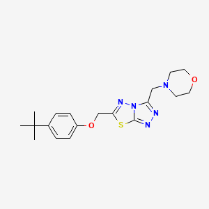 molecular formula C19H25N5O2S B4465557 6-[(4-Tert-butylphenoxy)methyl]-3-(morpholin-4-ylmethyl)[1,2,4]triazolo[3,4-b][1,3,4]thiadiazole 