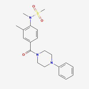 molecular formula C20H25N3O3S B4465567 N-methyl-N-[2-methyl-4-(4-phenylpiperazine-1-carbonyl)phenyl]methanesulfonamide 
