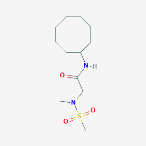 molecular formula C12H24N2O3S B4465574 N~1~-cyclooctyl-N~2~-methyl-N~2~-(methylsulfonyl)glycinamide 