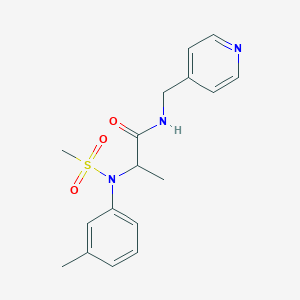 molecular formula C17H21N3O3S B4465622 N~2~-(3-methylphenyl)-N~2~-(methylsulfonyl)-N~1~-(4-pyridinylmethyl)alaninamide 