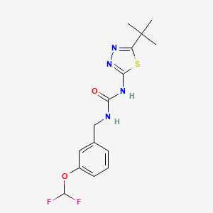 molecular formula C15H18F2N4O2S B4465625 N-(5-tert-butyl-1,3,4-thiadiazol-2-yl)-N'-[3-(difluoromethoxy)benzyl]urea 