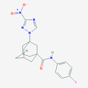 molecular formula C19H20IN5O3 B446563 N~1~-(4-IODOPHENYL)-3-(3-NITRO-1H-1,2,4-TRIAZOL-1-YL)-1-ADAMANTANECARBOXAMIDE 