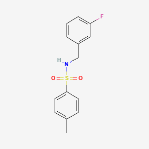 molecular formula C14H14FNO2S B4465632 N-[(3-FLUOROPHENYL)METHYL]-4-METHYLBENZENE-1-SULFONAMIDE 
