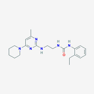 molecular formula C21H30N6O B4465637 N-(2-ethylphenyl)-N'-(2-{[4-methyl-6-(1-piperidinyl)-2-pyrimidinyl]amino}ethyl)urea 