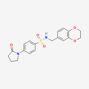 molecular formula C19H20N2O5S B4465700 N-(2,3-dihydro-1,4-benzodioxin-6-ylmethyl)-4-(2-oxo-1-pyrrolidinyl)benzenesulfonamide 