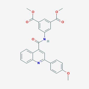 molecular formula C27H22N2O6 B446573 Dimethyl 5-({[2-(4-methoxyphenyl)quinolin-4-yl]carbonyl}amino)isophthalate 