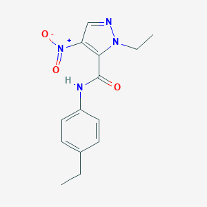 molecular formula C14H16N4O3 B446575 1-ethyl-N-(4-ethylphenyl)-4-nitro-1H-pyrazole-5-carboxamide 