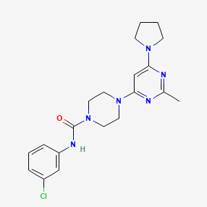 molecular formula C20H25ClN6O B4465769 N-(3-Chlorophenyl)-4-[2-methyl-6-(pyrrolidin-1-YL)pyrimidin-4-YL]piperazine-1-carboxamide 