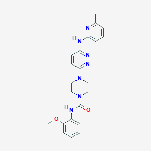 molecular formula C22H25N7O2 B4465774 N-(2-methoxyphenyl)-4-{6-[(6-methyl-2-pyridinyl)amino]-3-pyridazinyl}-1-piperazinecarboxamide 