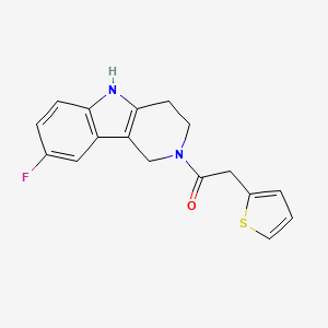molecular formula C17H15FN2OS B4465812 1-(8-fluoro-1,3,4,5-tetrahydro-2H-pyrido[4,3-b]indol-2-yl)-2-(thiophen-2-yl)ethanone 