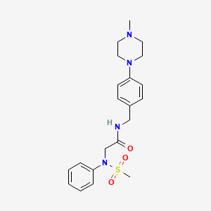 molecular formula C21H28N4O3S B4465822 N~1~-[4-(4-methyl-1-piperazinyl)benzyl]-N~2~-(methylsulfonyl)-N~2~-phenylglycinamide 